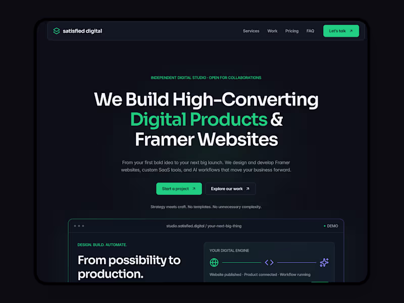 Cover image for Bespoke Framer Landing Page & Web System