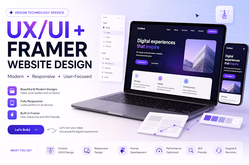 Cover image for UX/UI + Framer Website Design