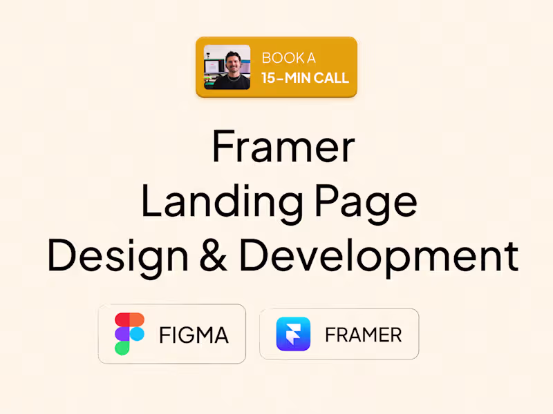 Cover image for Framer Landing Page Design & Development