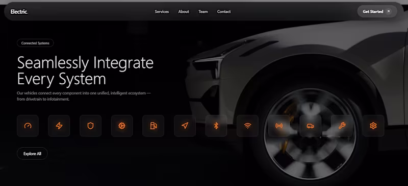Cover image for Cinematic Electric Vehicle Landing Page