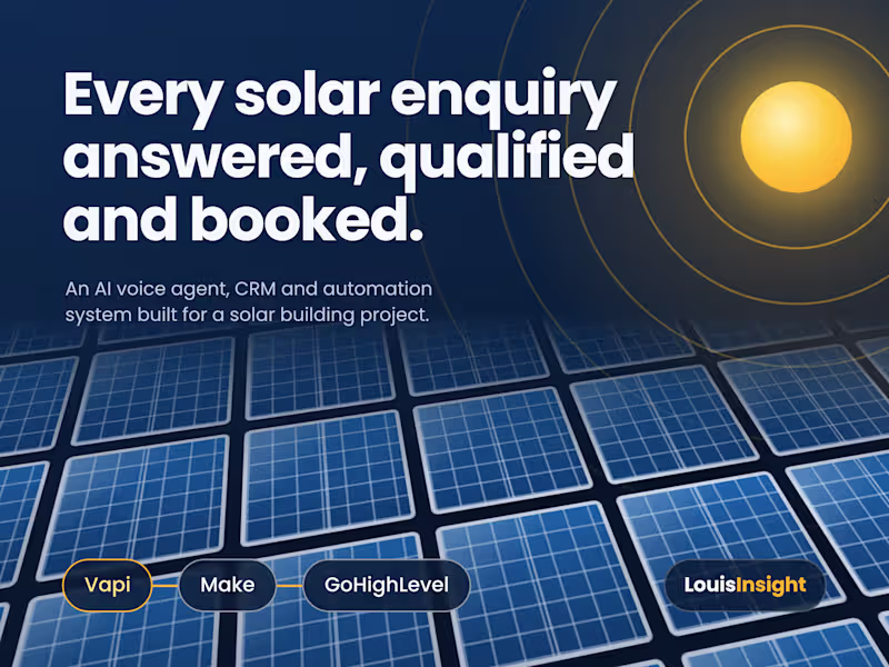 Cover image for Solar Lead Qualification & Booking Automation