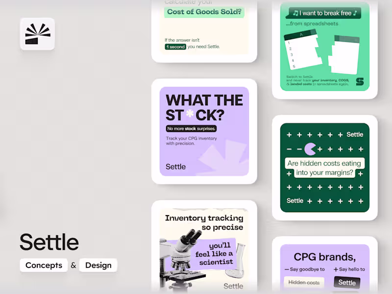 Cover image for Ad Concepts + Designs for Settle