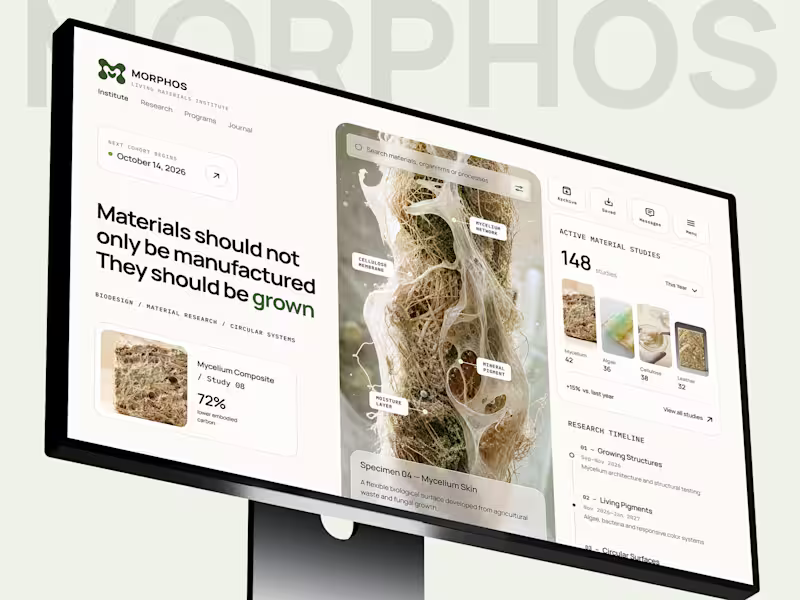 Cover image for Biomaterials Research Platform UI UX Design | Landing Page