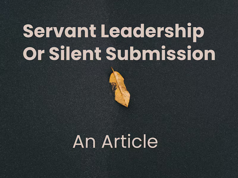 Cover image for Servant Leadership - An Article