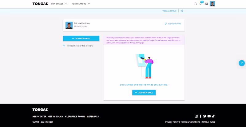 Cover image for Tongal Portfolio Page