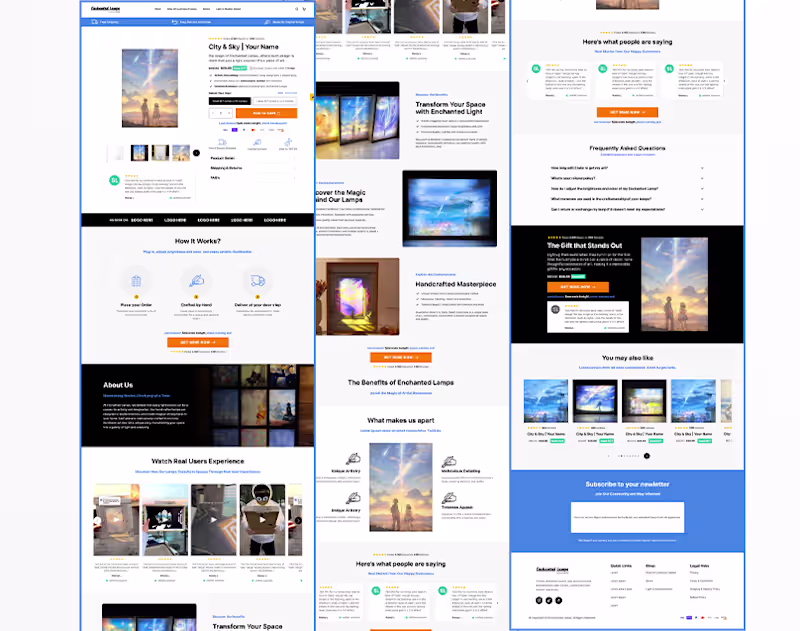 Cover image for Landing Page develop for Enchanted Lamps on Replo