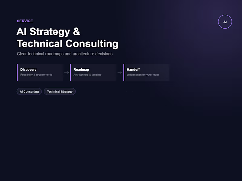 Cover image for AI Strategy & Technical Consulting