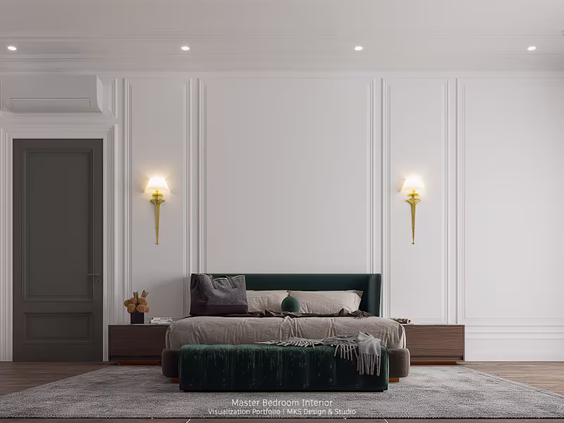 Cover image for Modern Classic Bedroom Interior | 3D Visualization