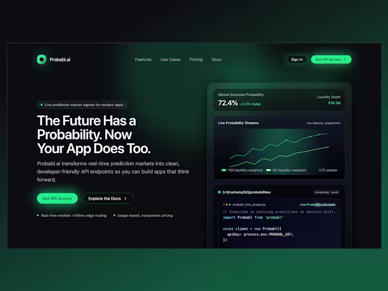 Cover image for Real-Time Prediction Market Website Development