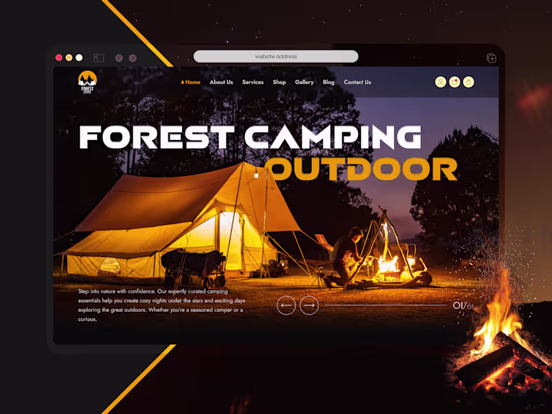 Cover image for Travel gear rental website