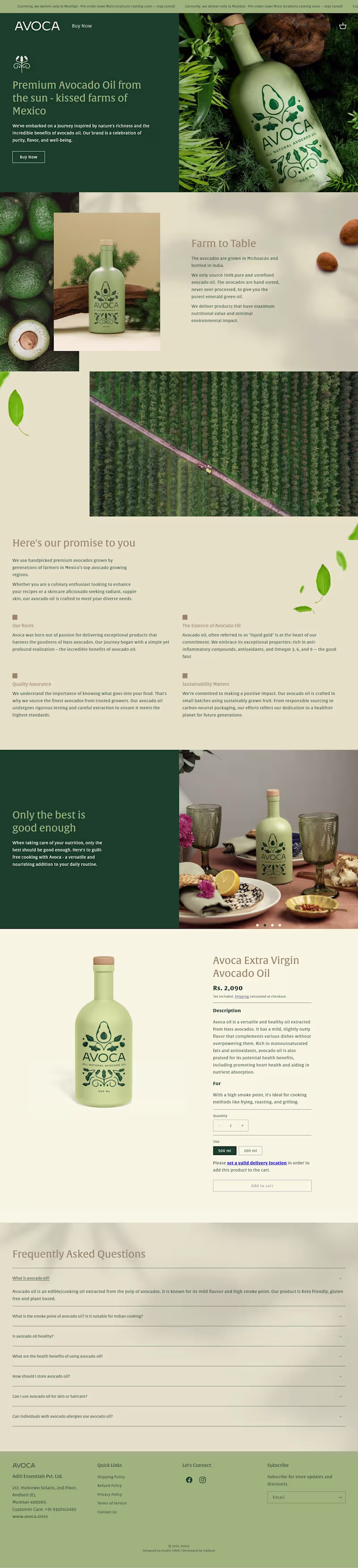 Cover image for AVŌCA — Shopify Store Development
This