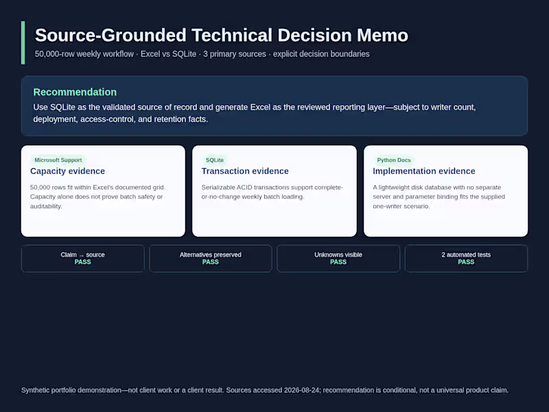 Cover image for Source-Grounded Technical Decision Memo