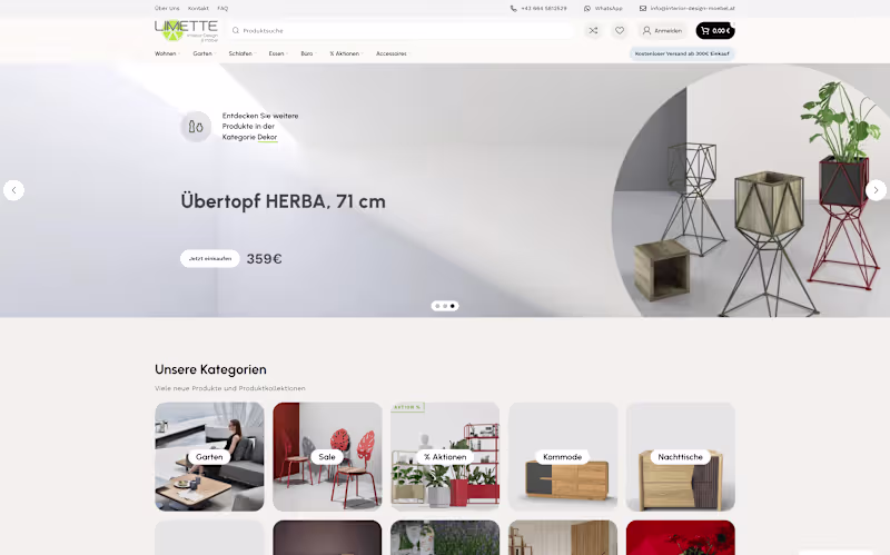 Cover image for E-commerce | LIMETTE – Interior Design and Furniture Website