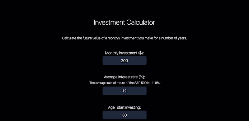 Cover image for Investment Calculator - React/NextJS