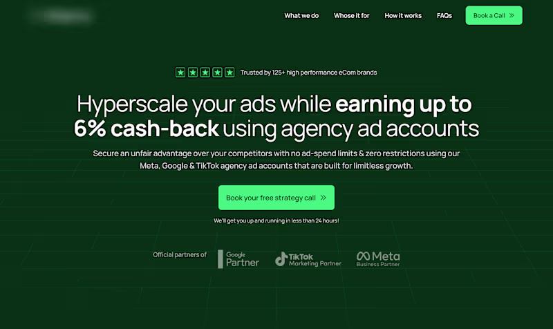Cover image for Ad Agency Account Service Landing Page