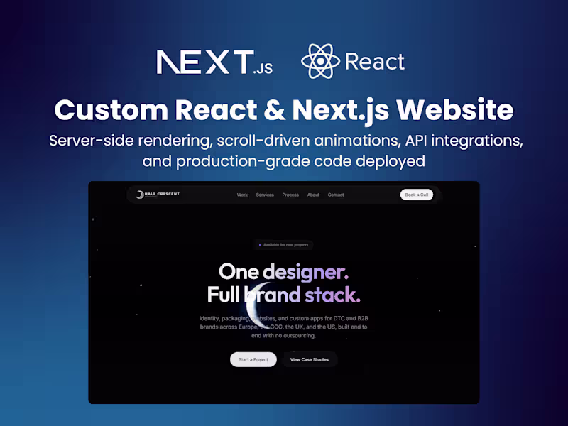Cover image for Custom React & Next.js Website Development