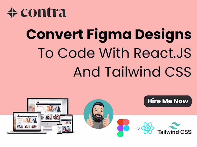 Cover image for Convert Figma Design Into React.JS & Tailwind CSS