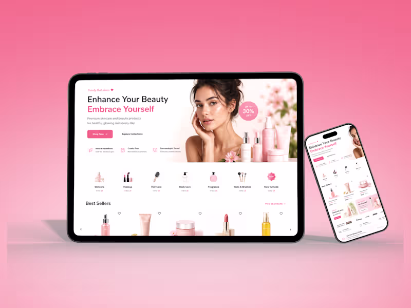 Cover image for Glowora Beauty- Website & Mobile App Design