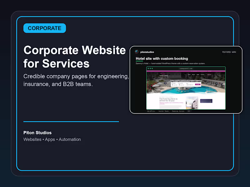 Cover image for Corporate Website for Service Businesses