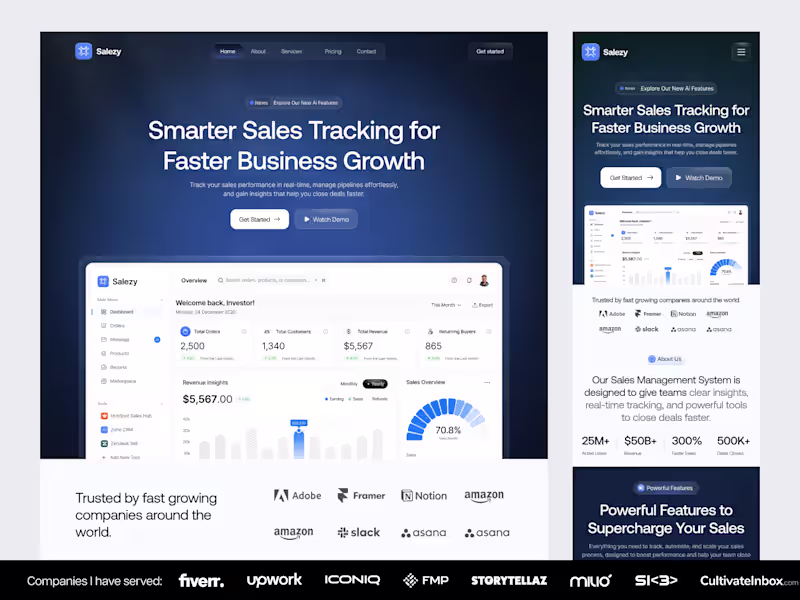 Cover image for Framer Landing Page + Website Design