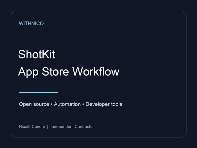 Cover image for ShotKit: App Store Screenshot Workflow Automation