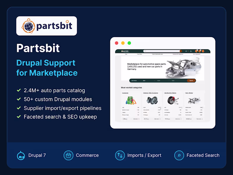 Cover image for Drupal Developer for German Auto-Parts