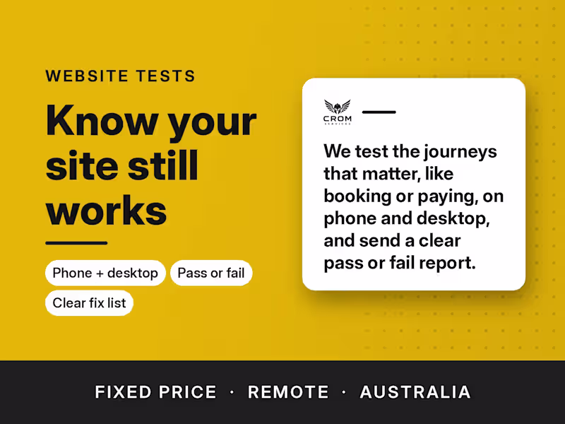 Cover image for Website tests in 2 days: phone and desktop, pass or fail