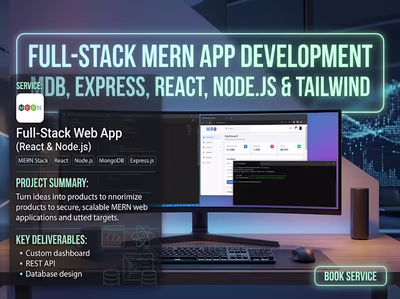 Cover image for Full-Stack MERN Web Application Development (React & Node.js)