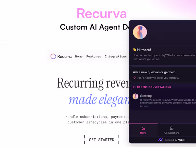 Cover image for Recurva AI Assistant Design