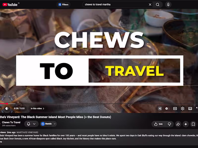 Cover image for Chews to Travel — YouTube Travel Series Editor