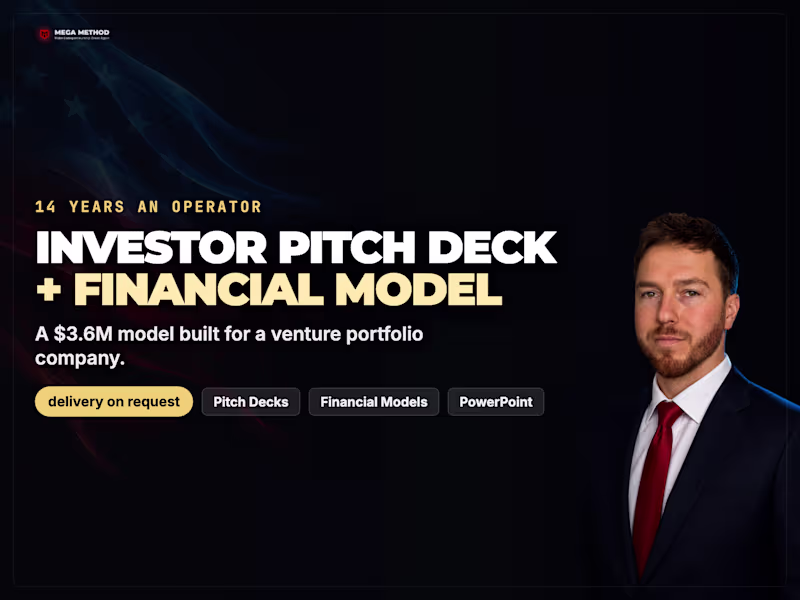Cover image for Investor Pitch Deck and Financial Model, Built By An Operator