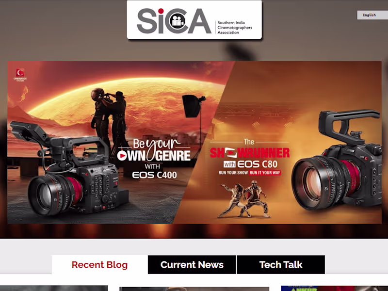Cover image for Wesite for Southern India Cinematographer Asstociation
