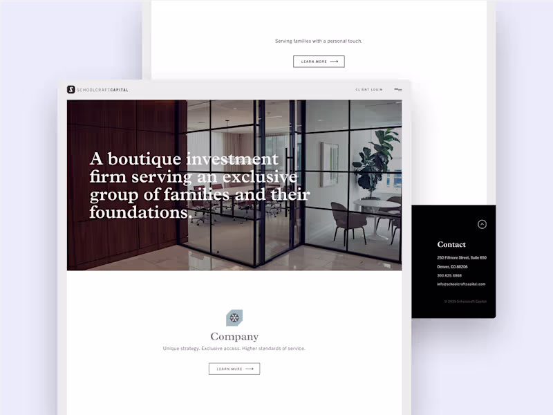 Cover image for Schoolcraft Capital | Webflow Development