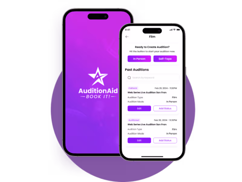 Cover image for AuditionAid - AI Career Platform for Actors (Web & Mobile)
