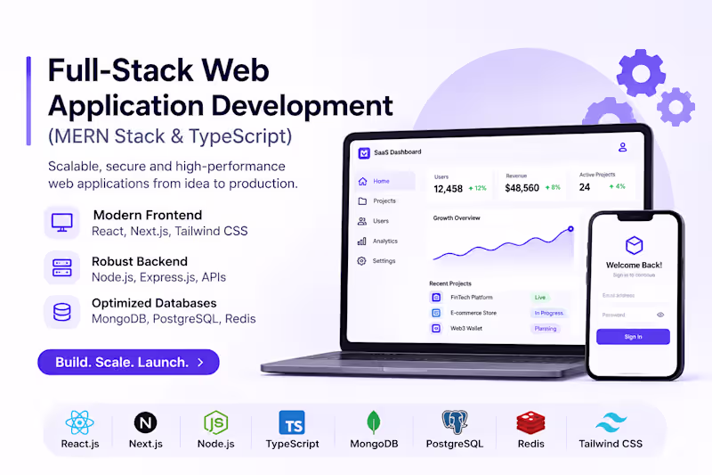 Cover image for Full-Stack Web Application Development (MERN Stack & TypeScript)