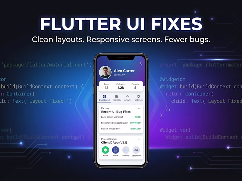 Cover image for Flutter UI Bug Fixes & Layout Improvements