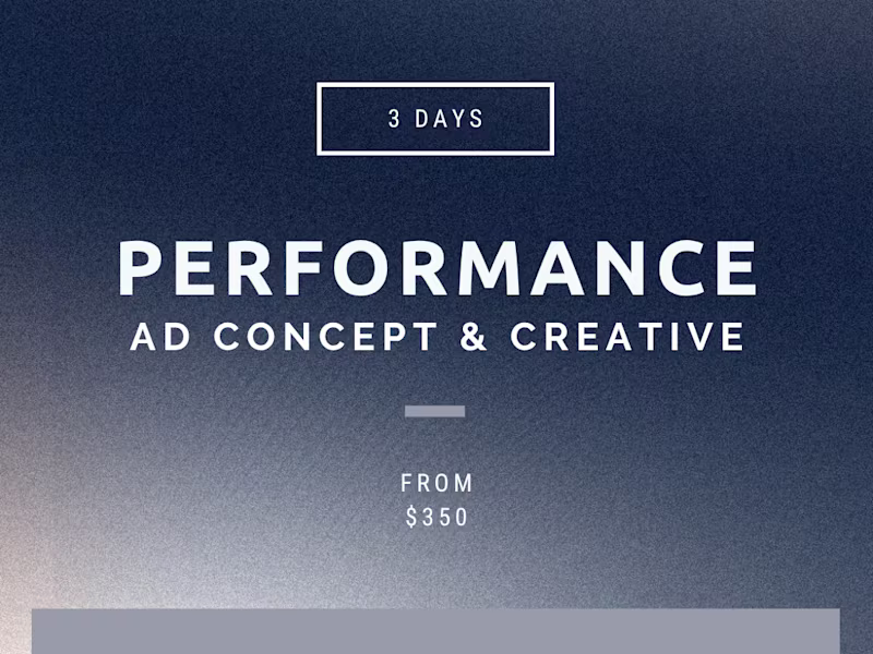 Cover image for Performance Ad Concept & Creative