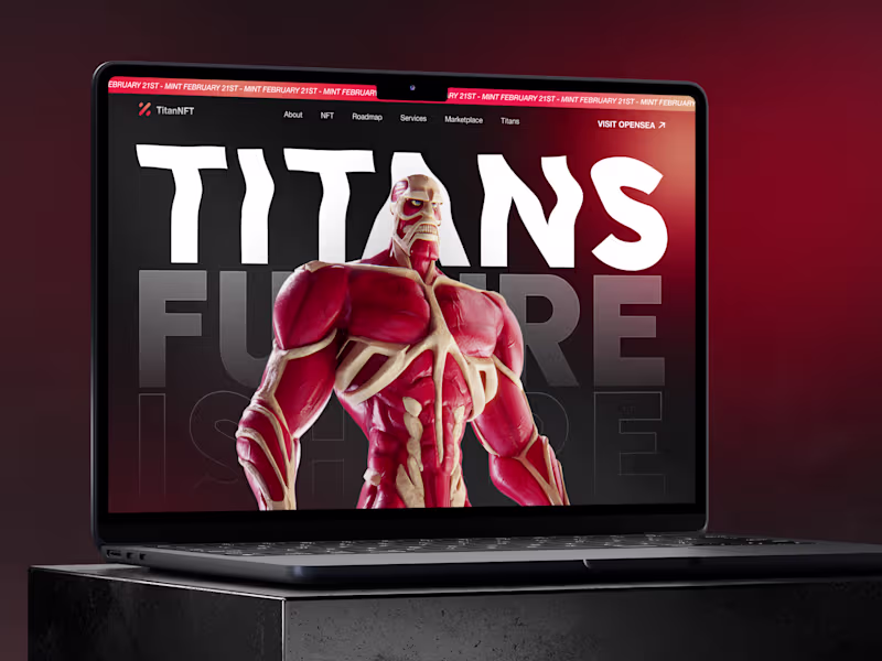 Cover image for Titans NFT. Landing Page Design