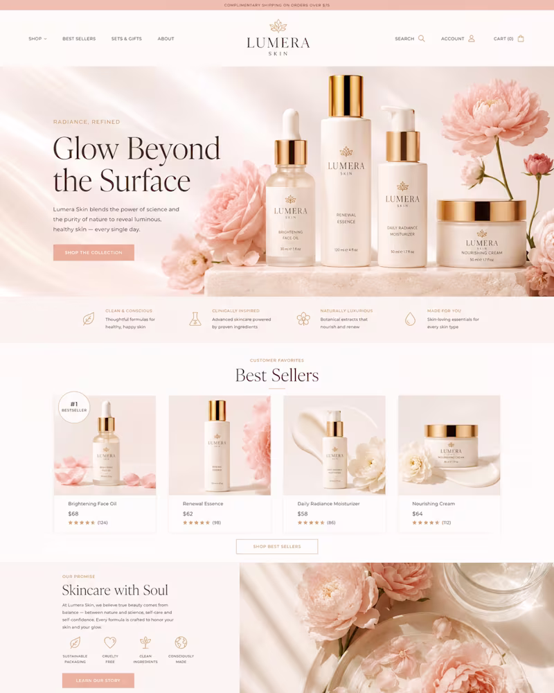 Cover image for Premium Skincare E-commerce Website