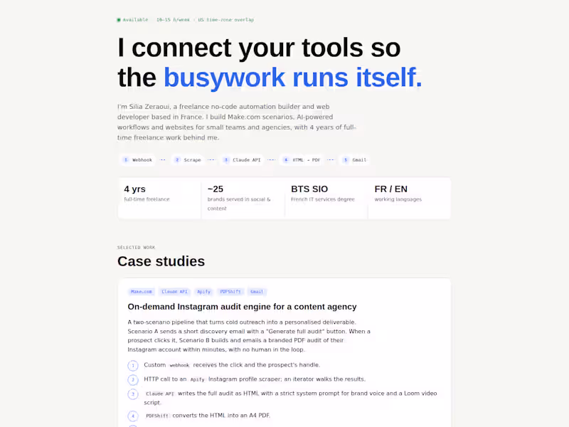 Cover image for Automation services landing page (HTML/CSS, light + dark)