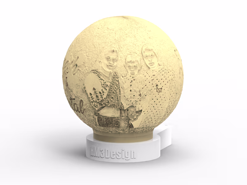 Cover image for Moon-Inspired Night Lamp 3D Model Design