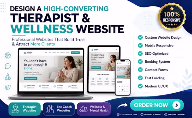 Cover image for Therapy And Coaching Service Website