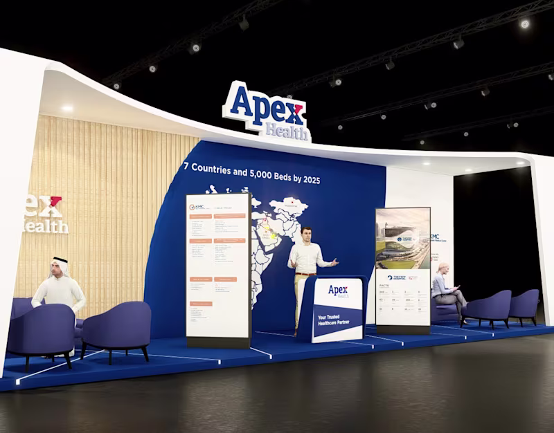 Cover image for 3m x 12m Exhibition Booth | Apex Health, UAE