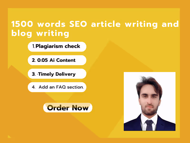 Cover image for You will get write 1500 words SEO article writing blog writing