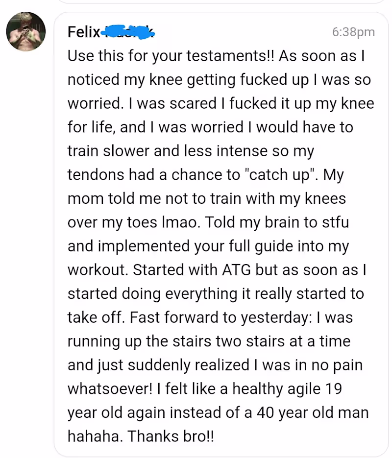 Cover image for Helped a Paid client get rid of knee, shoulder, & low back pain.