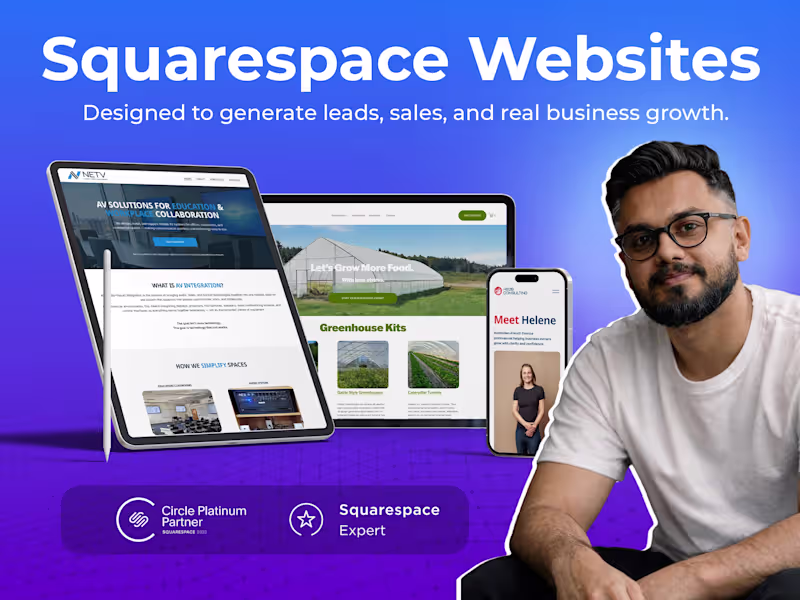Cover image for Custom Squarespace website design and full rebuilds