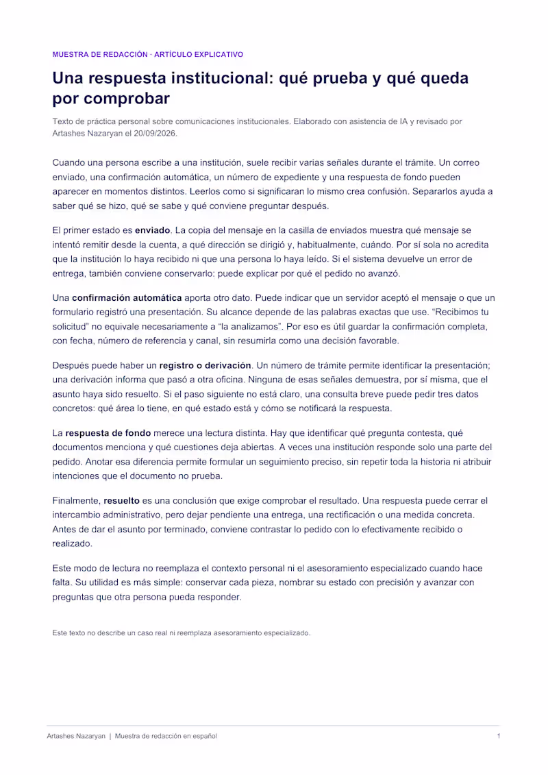 Cover image for Institutional communications | Spanish explanatory article