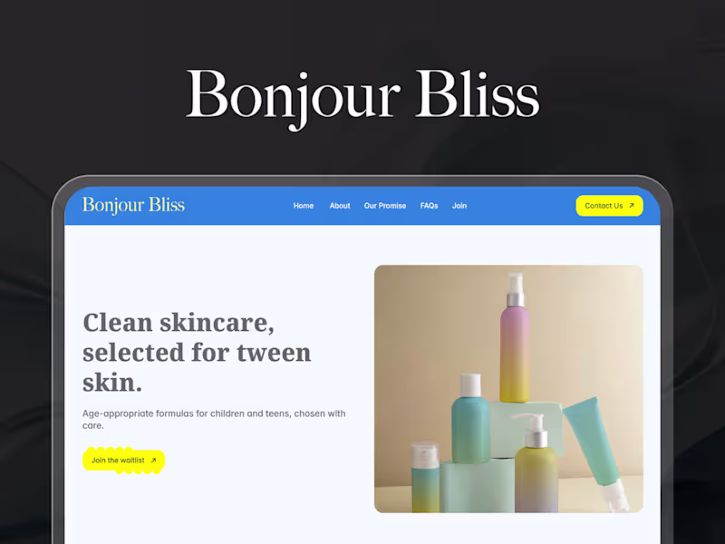 Cover image for Bonjour Bliss : Beauty / Skincare / Lifestyle Brand