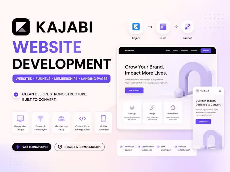 Cover image for Kajabi Website Development & Landing Page Setup