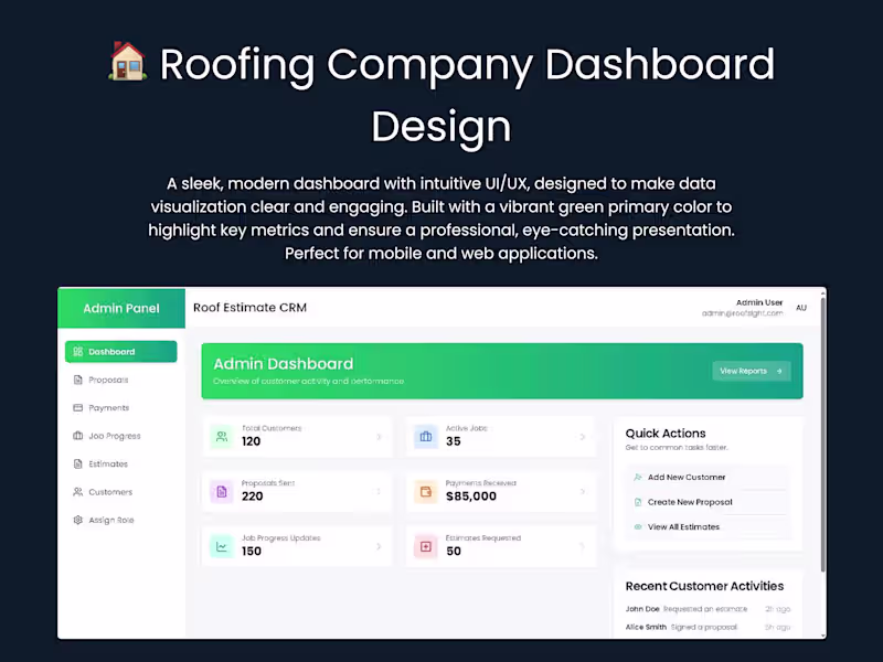 Cover image for 🏠 Roofing Company Dashboard